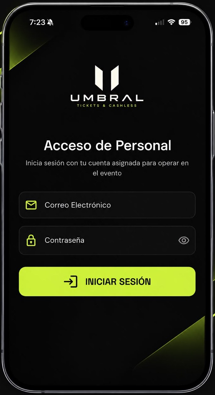 Acceso de personal en la app Umbral